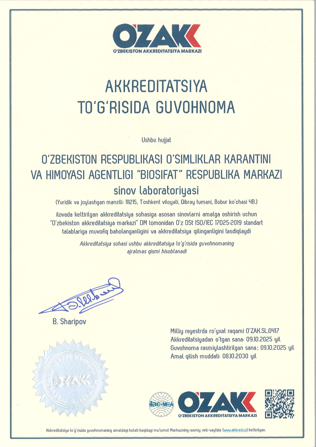 Akkreditatsiya hujjati